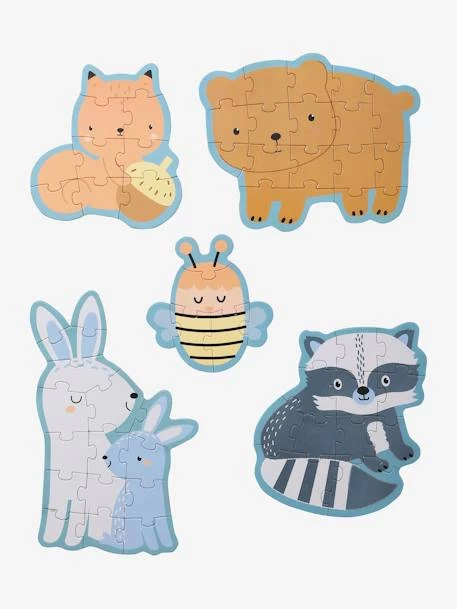 5 Puzzles évolutifs 6 à 12 Pièces En Carton Les Amis De La Forêt Beige - Vertbaudet 1 5 Puzzles évolutifs 6 à 12 Pièces En Carton Les Amis De La Forêt Beige - Vertbaudet
