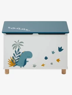 Coffre à Jouets Dinosaure Blanc Imprimé - Vertbaudet -Baby Dreams Soldes coffre a jouets dinosaure 2