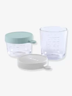 Coffret De 2 Pots De Conservation En Verre BEABA Airy Green/ Light Mist - Beaba