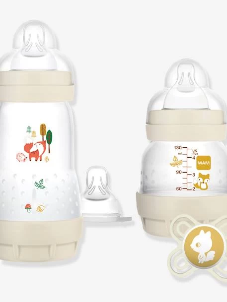 Coffret Naissance Biberons + Tétines + Sucette MAM Lin - Mam 1 Coffret Naissance Biberons + Tétines + Sucette MAM Lin - Mam