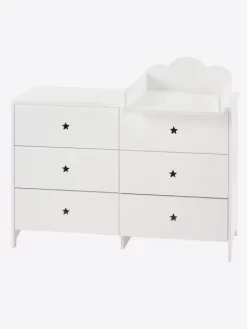 Commode 6 Tiroirs LIGNE SIRIUS Blanc Clair Uni - Vertbaudet -Baby Dreams Soldes commode 6 tiroirs ligne sirius 4