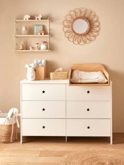 Commode 6 Tiroirs LIGNE SIRIUS Blanc Clair Uni - Vertbaudet -Baby Dreams Soldes commode 6 tiroirs ligne sirius 5