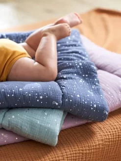 Couverture Bébé En Gaze De Coton Bio* COMÈTES Parme - Vertbaudet -Baby Dreams Soldes couverture bebe en gaze de coton bio cometes 2