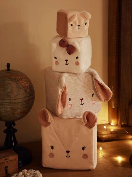 Cubes En Tissu GRENIER Beige - Vertbaudet 1 Cubes En Tissu GRENIER Beige - Vertbaudet