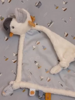 Doudou Carré Mouette - Sailors Bay - LITTLE DUTCH Bleu Grisé - Little Dutch -Baby Dreams Soldes doudou carre mouette sailors bay little dutch 3