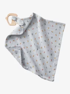 Doudou En Gaze De Coton + Hochet Bois EN VOITURE SIMON Multicolore - Vertbaudet