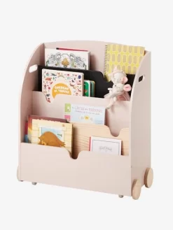 Etagère Pour Livres à Roulettes LIGNE SCHOOL Rose - Vertbaudet -Baby Dreams Soldes etagere pour livres a roulettes ligne school 4