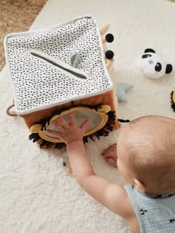 Grand Cube D'activités En Tissu TANZANIE Multicolore - Vertbaudet -Baby Dreams Soldes grand cube dactivites en tissu tanzanie 3