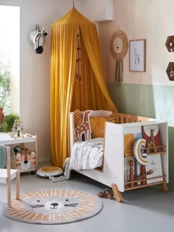Lit Bébé Avec Barrière Amovible + Rangement Bibliothèque LIGNE PIROUETTE Blanc - Vertbaudet -Baby Dreams Soldes lit bebe avec barriere amovible rangement bibliotheque ligne pirouette 2