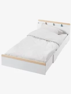 Lit évolutif Enfant LIGNE ABC Blanc - Bois - Vertbaudet