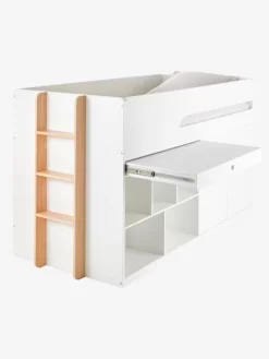 Lit Mi Hauteur Avec Bureau Coulissable Combiné CAMELEO Blanc Mate - Vertbaudet -Baby Dreams Soldes lit mi hauteur avec bureau coulissable combine cameleo 5