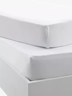 Lot De 2 Draps-housses Bébé BIO COLLECTION Blanc - Vertbaudet