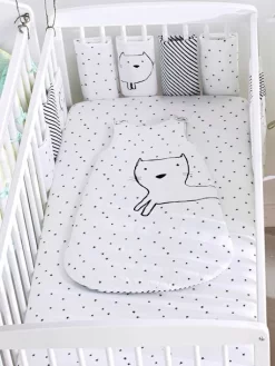 Lot De 2 Draps-housses Bébé En Jersey Extensible Imprimé étoiles Gris Chiné/blanc - Vertbaudet -Baby Dreams Soldes lot de 2 draps housses bebe en jersey extensible imprime etoiles 2