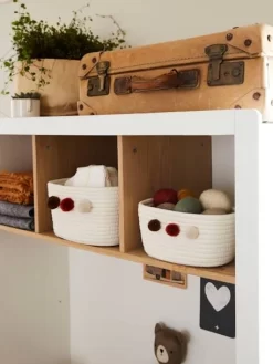 Lot De 2 Paniers En Corde à Pompons Beige - Vertbaudet -Baby Dreams Soldes lot de 2 paniers en corde a pompons 3