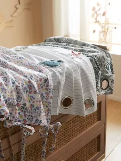 Rideau Voilage PLACE DU LILAS écru / Multicolore - Vertbaudet -Baby Dreams Soldes rideau voilage place du lilas 3