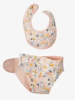 Sac à Langer Poupon + Couche + Bavoir En Gaze De Coton Rose - Vertbaudet -Baby Dreams Soldes sac a langer poupon couche bavoir en gaze de coton 4
