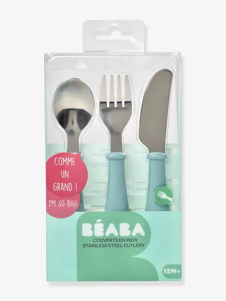 Set 3 Couverts D'apprentissage Inox BEABA Airy Green - Beaba 2 Set 3 Couverts D'apprentissage Inox BEABA Airy Green - Beaba – Image 2