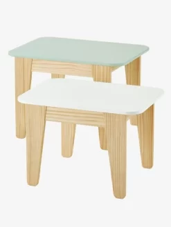 Tables Gigognes Gris Vert/bois + Blanc/bois - Vertbaudet -Baby Dreams Soldes tables gigognes 2