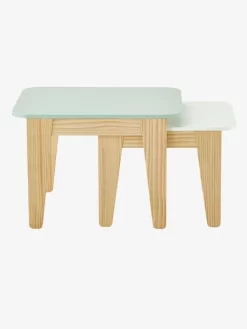 Tables Gigognes Gris Vert/bois + Blanc/bois - Vertbaudet -Baby Dreams Soldes tables gigognes 3
