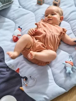 Tapis D'éveil Souple Sans Arche LEON SUR LE PONTON Bleu - Vertbaudet -Baby Dreams Soldes tapis deveil souple sans arche leon sur le ponton 2