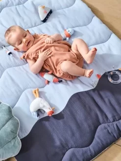 Tapis D'éveil Souple Sans Arche LEON SUR LE PONTON Bleu - Vertbaudet -Baby Dreams Soldes tapis deveil souple sans arche leon sur le ponton 3